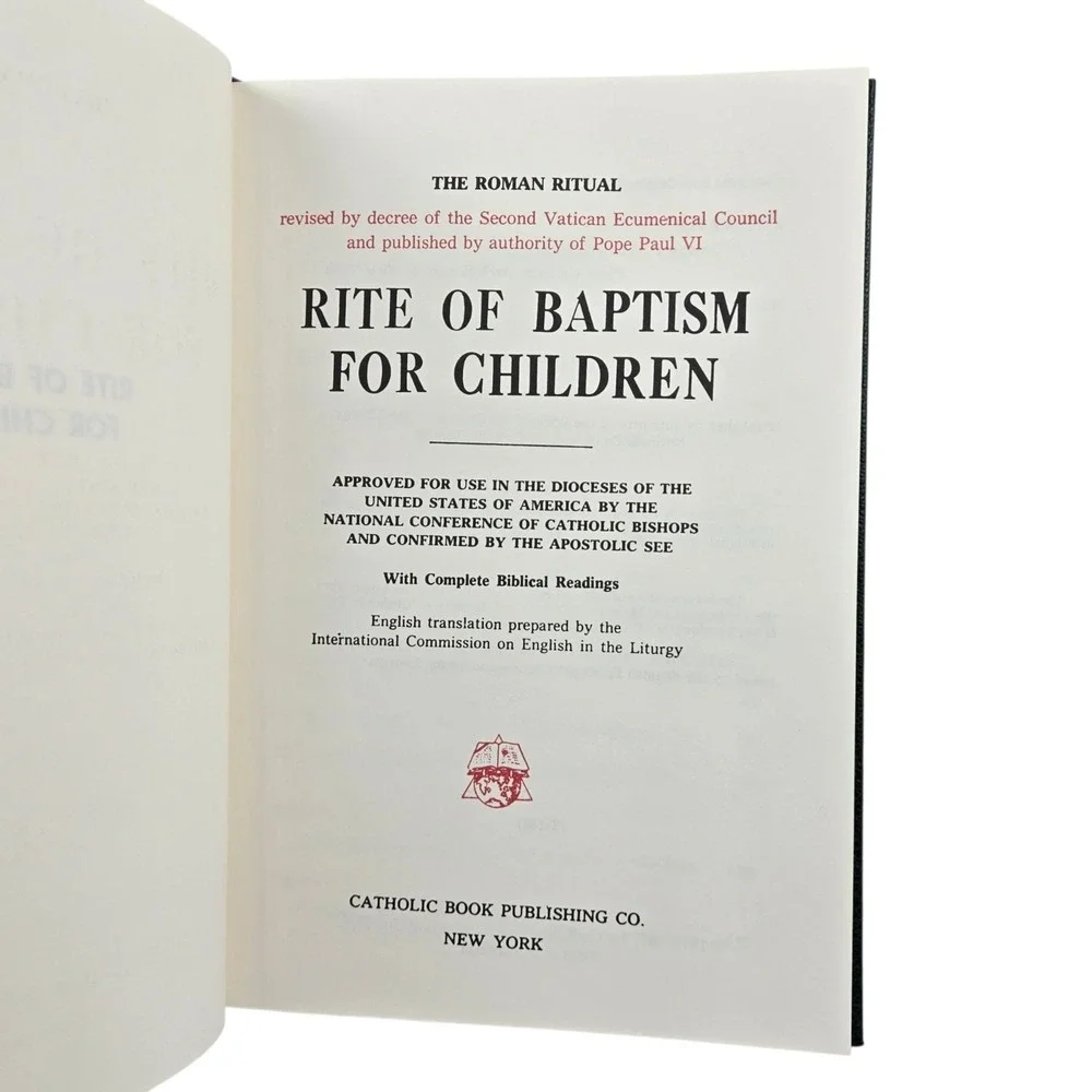 Rite of Baptism for Children 1977‎ Hardcover Catholic Book Publishing T-136